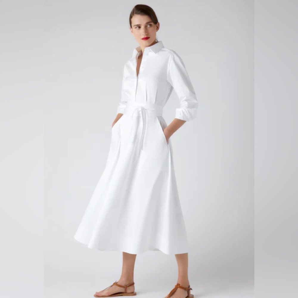 Alfani white linen shirt dress